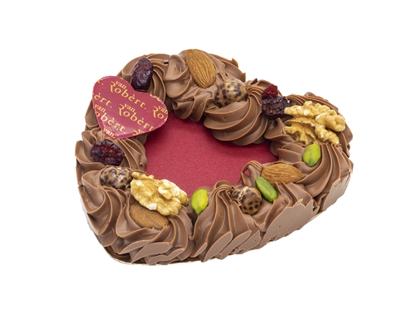 Valentijnshart van roomchocolade